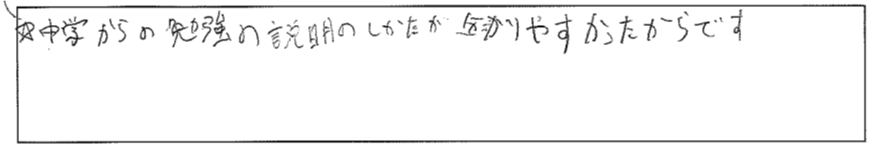 2026勉強の仕方講座アンケート　生徒本人から勉強の仕方の説明がわかりやすかったという意見